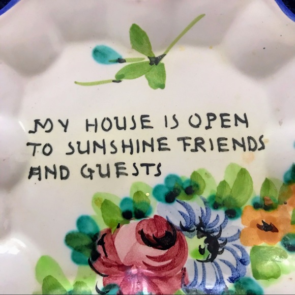Ceramic Dish, SpoonRest “My House is open to Sunshine, Friends & Guests” - Picture 2 of 6